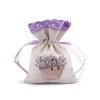 Dárkový pytlík s potiskem levandule 9x12 cm (Balení 3 ks, Varianta 5 režná světlá)