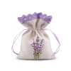 Dárkový pytlík s potiskem levandule 9x12 cm (Balení 3 ks, Varianta 2 režná světlá levandule)