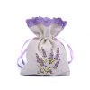 Dárkový pytlík s potiskem levandule 9x12 cm (Balení 3 ks, Varianta 5 režná světlá)