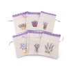 Dárkový pytlík s potiskem levandule 9x12 cm (Balení 3 ks, Varianta 2 režná světlá levandule)