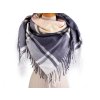 Velký teplý šátek / pléd s třásněmi, jenobarevný, káro 100x105 cm (Balení 1 ks, Varianta 7 černá šedá)