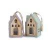 Filcový domeček svítící k zavěšení (Balení 1 ks, Varianta 1 šedobéžová)