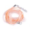 Víceřadá šňůrka s karabinkou z nerezové oceli délka 43 cm (Balení 2 ks, Varianta 2 růžová sv.)