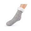 Dámské / dívčí ponožky zimní s kožíškem a protiskluzem Emi Ross (Balení 1 pár, Varianta 25 (vel. 35-38) šedá nejsvětlejší melír)