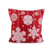 Vánoční povlak na polštář vyšívaný 45x45 cm (Balení 1 ks, Varianta 2 červená růžová světlá)
