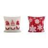Vánoční povlak na polštář vyšívaný 45x45 cm (Balení 1 ks, Varianta 2 červená růžová světlá)
