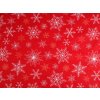 Vánoční bavlněná látka / plátno vločky (Balení 1 m, Varianta 1 CH62 červená)