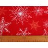 Vánoční bavlněná látka / plátno vločky (Balení 1 m, Varianta 1 CH62 červená)
