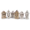 Dřevěné domečky mix k zavěšení (Balení 6 ks, Varianta přírodní bílá)