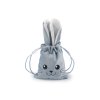 Dárkový pytlík zajíček 9x16 cm sametový (Balení 10 ks, Varianta 1 krémová světlá)