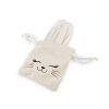 Dárkový pytlík zajíček 9x16 cm sametový (Balení 10 ks, Varianta 1 krémová světlá)