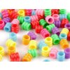 Plastové korálky s velkým průvlekem rýhované válečky 7x7 mm (Balení 10 g, Varianta mix)
