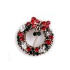 Brož s broušenými kamínky věneček (Balení 1 ks, Varianta 2 červená věneček)