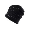 Bavlněná čepice s kamínky dámská (Balení 1 ks, Varianta 6 černá)