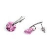 Náušnice z nerezové oceli s broušeným kamínkem (Balení 1 pár, Varianta 2 rose platina)