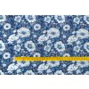 bavlnene platno modrobily kvetinovy vzor metr