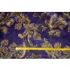umele hedvabi silky armani fialova melaz se zlatymi kasmirovymi ornamenty metr