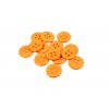 plastovy knoflik ctyrdirkovy barevny 15 mm oranzova