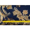 umele hedvabi silky armani zlate kasmirove ornamenty na tmave modre metr