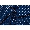 umele hedvabi silky bily puntik na modre navy