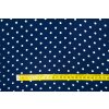 umele hedvabi silky bily puntik na modre navy METR