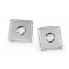 Průchodka s koženkovým čtverečkem na našití , průvlak 10 mm (Balení 4 ks, Varianta 1 strieborná)