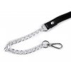 Koženkový popruh / ucho  na kabelku s řetízkem a karabinami šíře 1,5 cm (Balení 1 ks, Varianta 1 černá nikl)