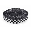 Hladký oboustranný popruh s leskem šíře 38 mm (Varianta černá bílá)