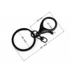Karabina s kroužkem na klíče (Balení 10 ks, Varianta 2 černý lak)