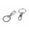Kovová karabina otočná s kroužkem na klíče (Balení 1 ks, Varianta nikl)