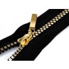 Kostěný zip No 5 délka 50 cm čtvercové zuby (Balení 1 ks, Varianta 1 (322) černá stříbrná)