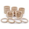 Dřevěný kruh / macrame, ucha na tašky vnější Ø11,2 cm (Balení 20 ks, Varianta přírodní sv.)