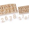 Dřevěná čísla v krabici (Balení 1 krab., Varianta 1 (3.8cm) přírodní sv.)