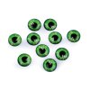 Skleněné oči k nalepení Ø10 a 12 mm (Balení 10 ks, Varianta 1 (10 mm) zelená sv.)