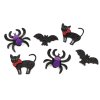 Filcová kočka, netopýr a pavouk s glitry, Halloween (Balení 6 ks, Varianta mix variant)