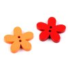 Dřevěný dekorační knoflík květ (Balení 10 ks, Varianta mix barev)