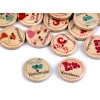 Dřevěný dekorační knoflík Handmade mix (Balení 50 ks, Varianta mix)
