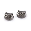 Kovový knoflík kočka s kamínky velikost 28" (Balení 2 ks, Varianta nikl)