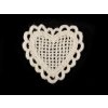 Krajková aplikace / nášivka srdce (Balení 10 ks, Varianta 2 bílá mléčná)