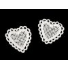 Krajková aplikace / nášivka srdce (Balení 10 ks, Varianta 2 bílá mléčná)