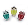 Přívěsek sova 17x27 mm (Balení 5 ks, Varianta 1 bílá mléčná)
