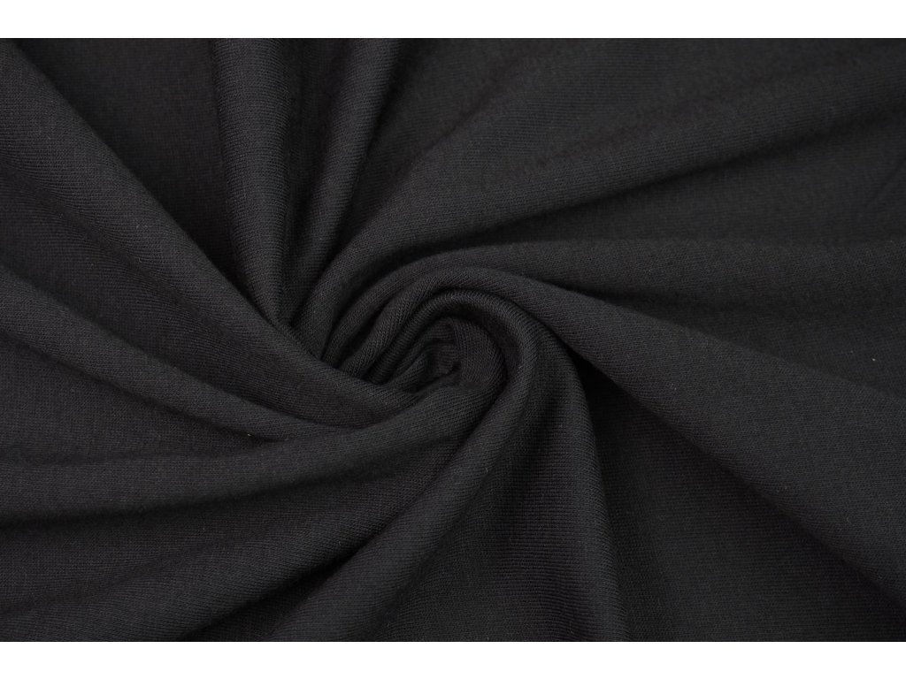 Bavlněný úplet černý 100 % bavlna, 180 g/m2