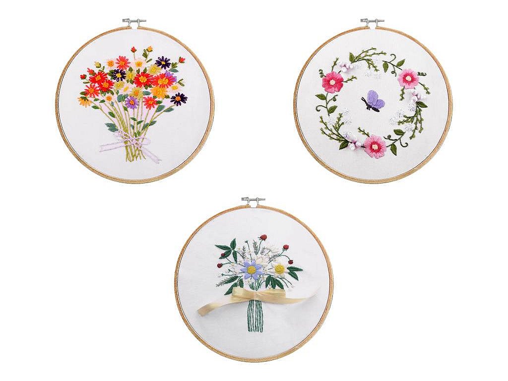 Sada na vyšívanie s predtlačeným motívom (Balenie 1 sada, Variant 3 béžová)