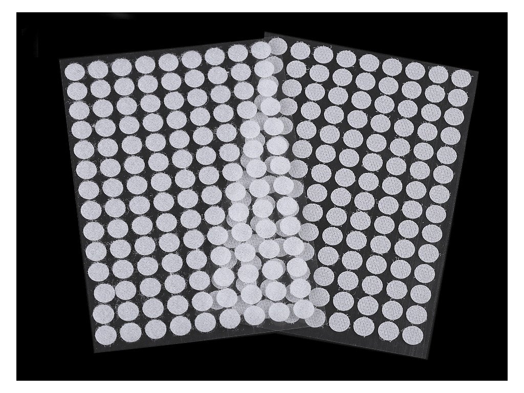 Suchý zips samolepiaci kolieska Ø10 mm (Balenie 1 karta, Variant 1 biela)