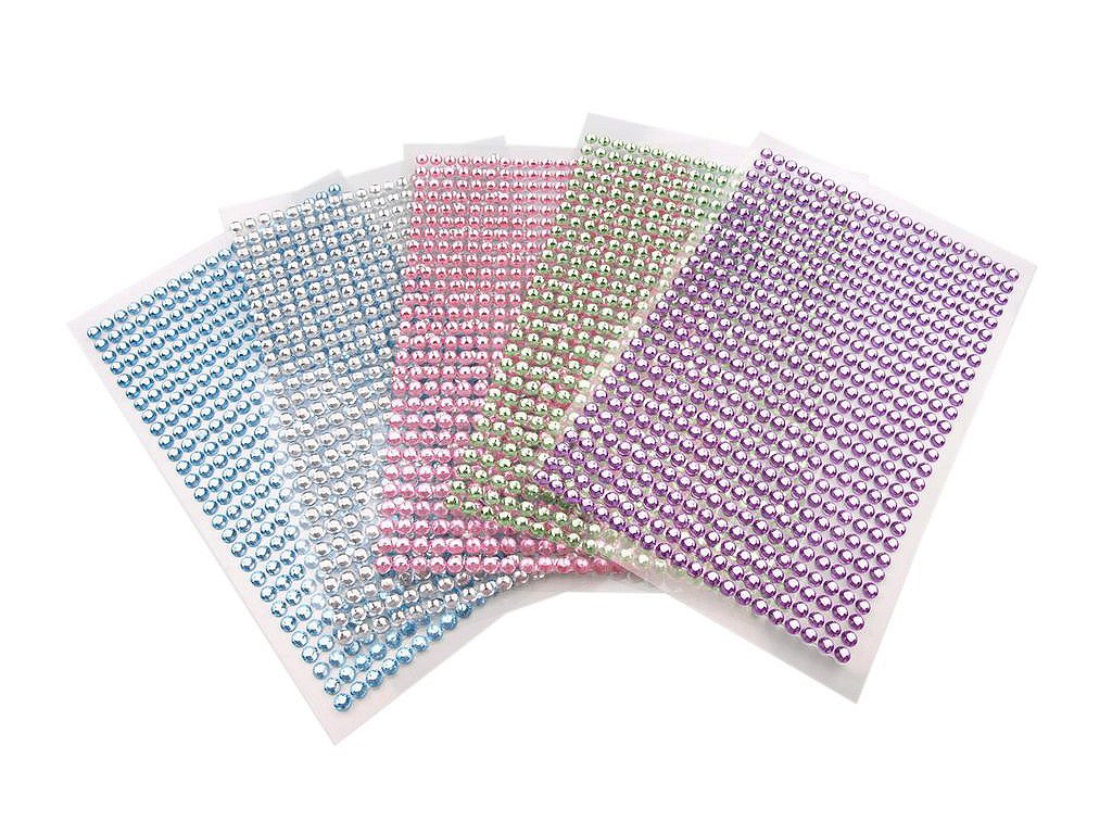 Samolepiace kamienky na lepiacom prúžku Ø4 mm (Balenie 1 karta, Variant 1 crystal)