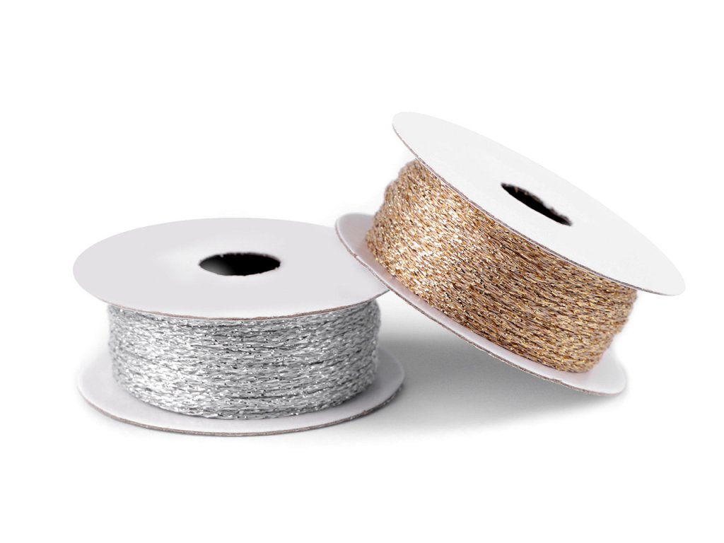 Lurexová šnúrka / povrázok Ø1 mm (Balenie 1 ks, Variant 1 strieborná)
