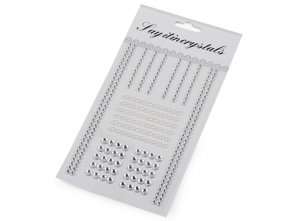 Samolepiace kamienky a perly na lepiacom prúžku (Balenie 1 karta, Variant crystal perlová)