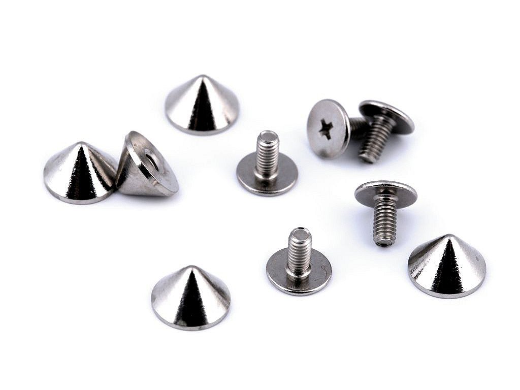Ozdobný skrutkový hrot / nit / nožičky na kabelky Ø9,5 mm (Balenie 5 pár, Variant 1 nikel)