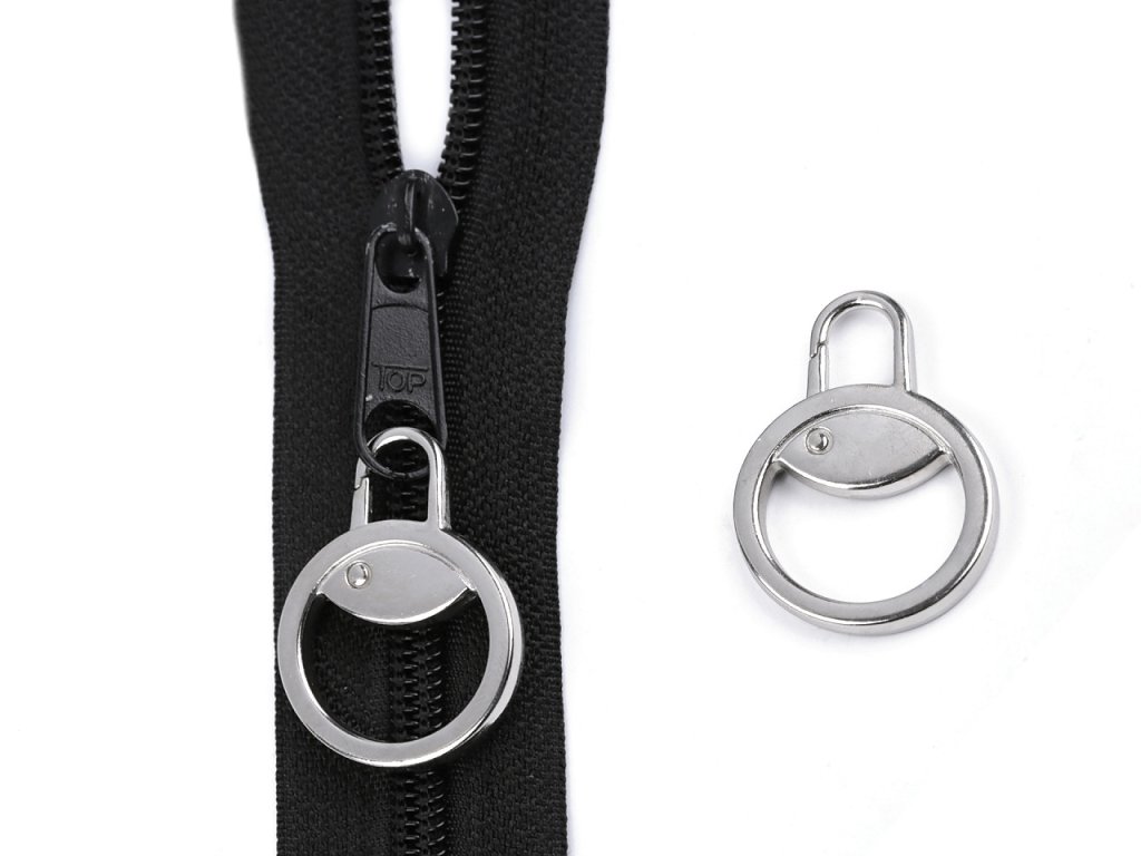 Kovová karabína / ťaháčik na zips (Balenie 1 ks, Variant nikel)