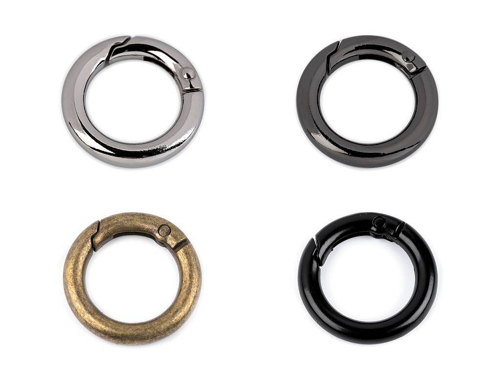 Karabínka okrúhla na kabelky / krúžok na kľúče Ø18 mm (Balenie 1 ks, Variant 1 nikel)